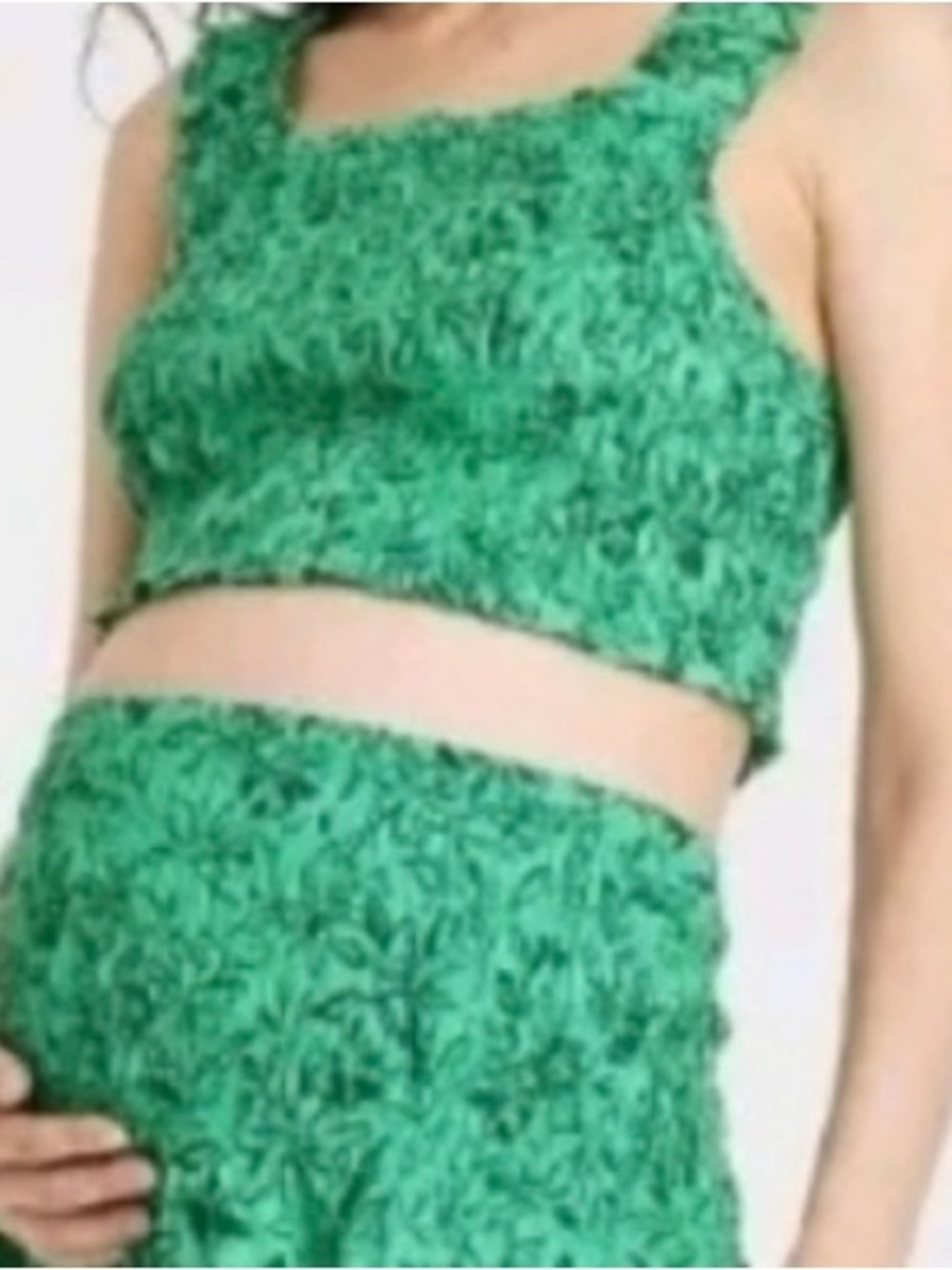 5/$25 Isabel Maternity by Ingrid & Isabel Green Printed Top